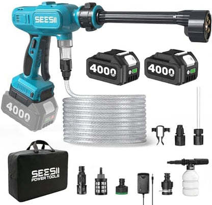 SEESII Cordless Pressure Washer 1250PSI, Portable Power Washer